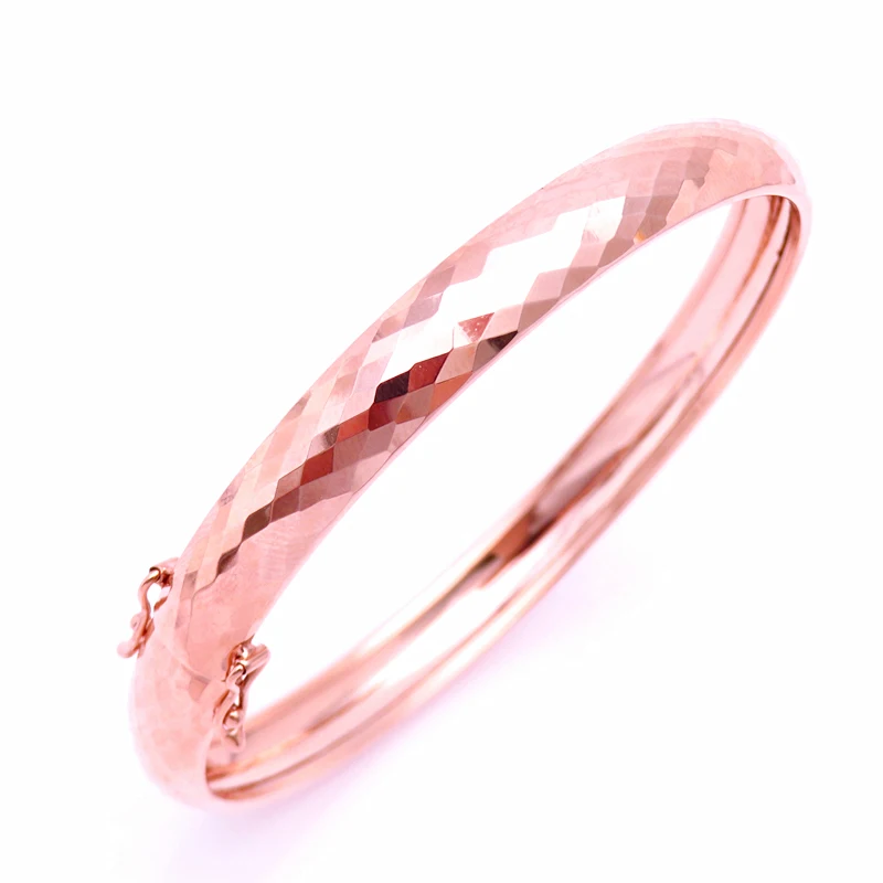 

585 фиолетовый позолоченный 14 к розовое золото глянцевый ромб простой браслет для женщин классические Гламурные ювелирные изделия для вечер...