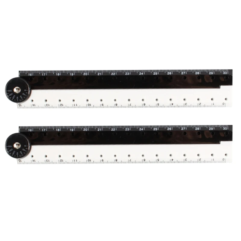

2 Pcs Plastic Folding Ruler 30 cm Drawing Ruler Plastic Ruler Applicable Office School Stationary Students White&Black