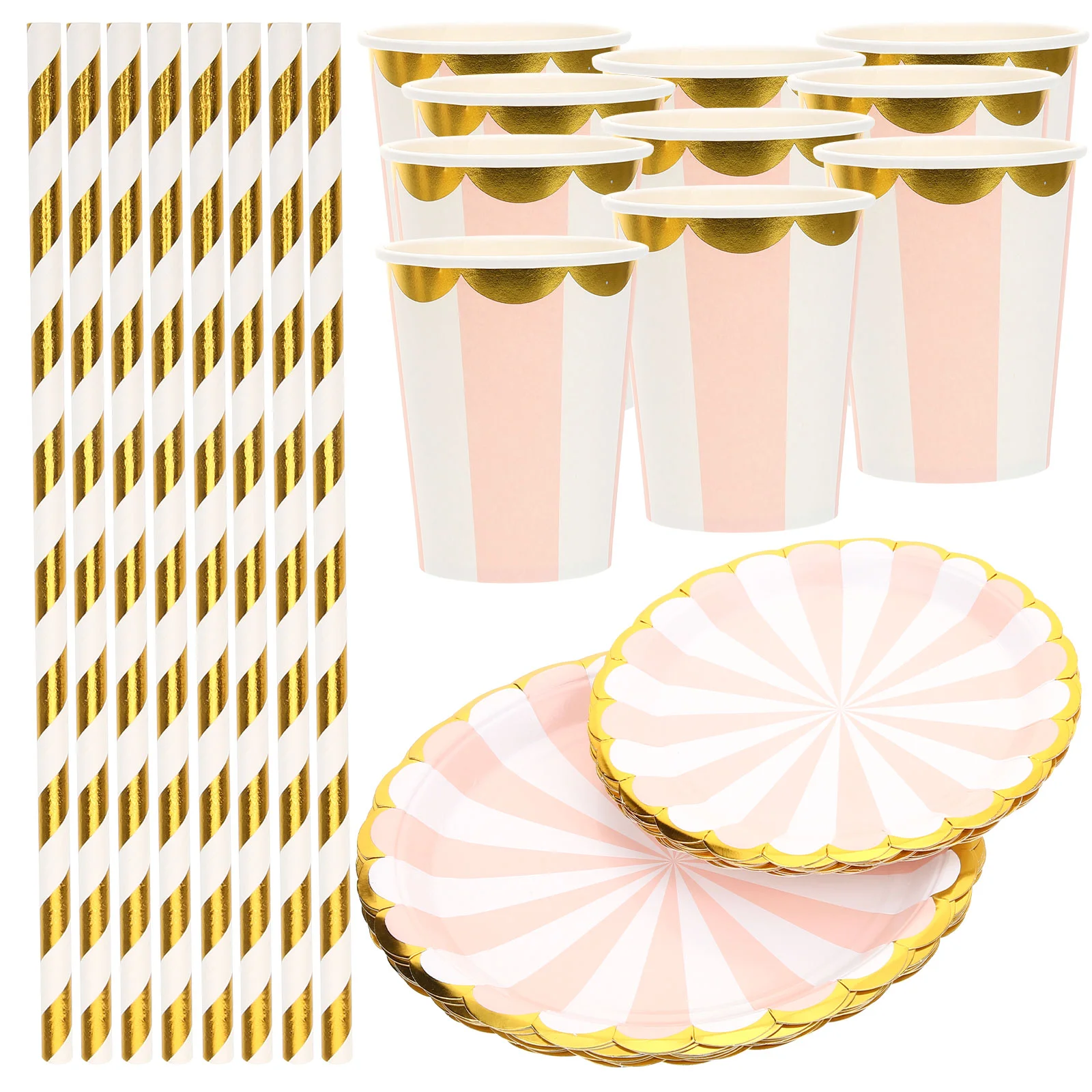 

1 Set Compact Delicate Party Tableware Birthday Party Tableware Hot Stamping Dot Tableware Party Cups