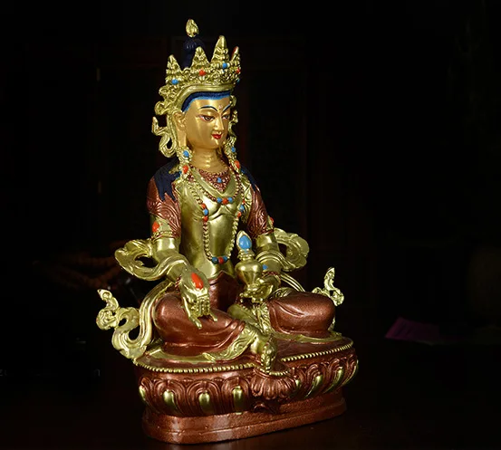 TOP GOOD HOME семейная защита-Тибетский буддизм позолота Ksitigarbha Bodhisattva Dizang pusa статуэтка