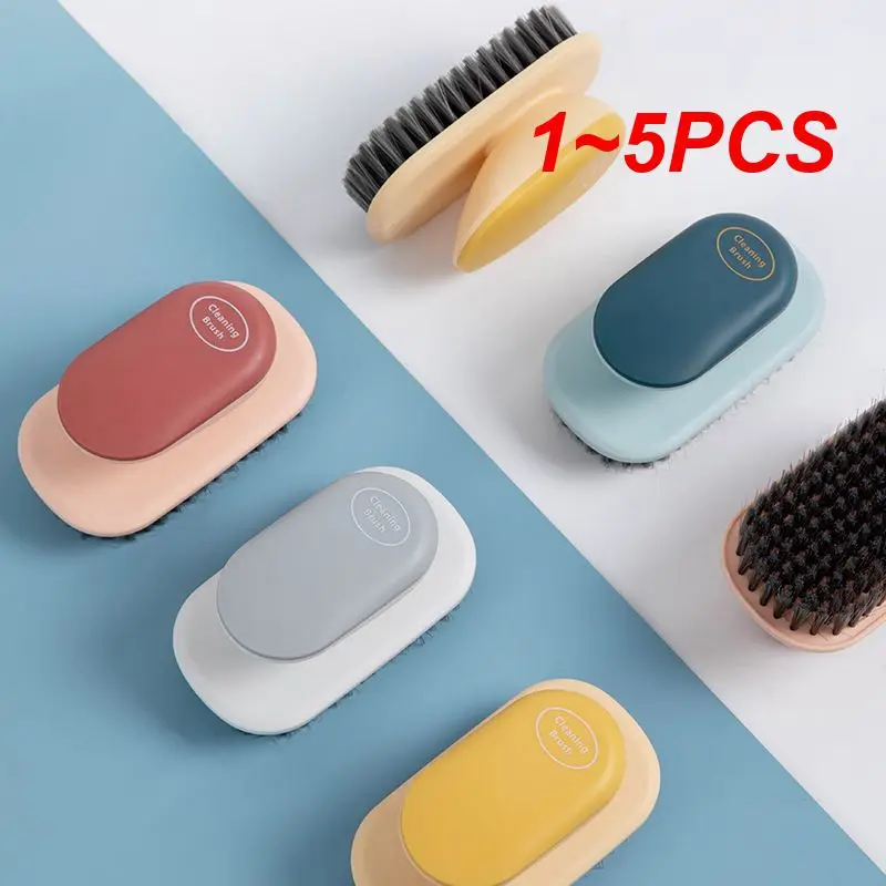 

1~5PCS Laundry Brush With Handle Flexible Plastic Washing Scrub Brush Soft Hair Cleaning Brush Clothes Cleaner Household
