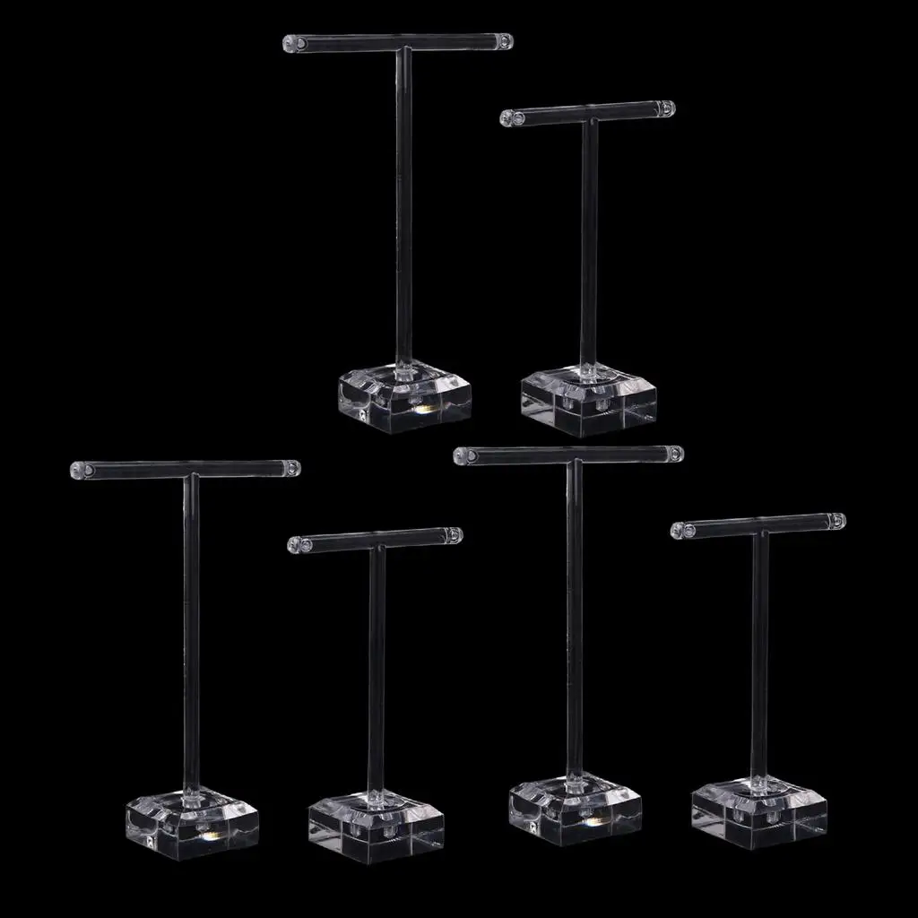 

6x Earrings T Stand Jewelry Holder Rack Organizer Dangle Hoop Earrings Showcase