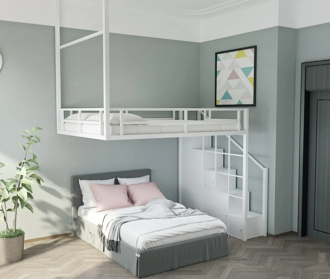 Простыня в стиле лофт для маленькой квартиры многофункциональный подъемный