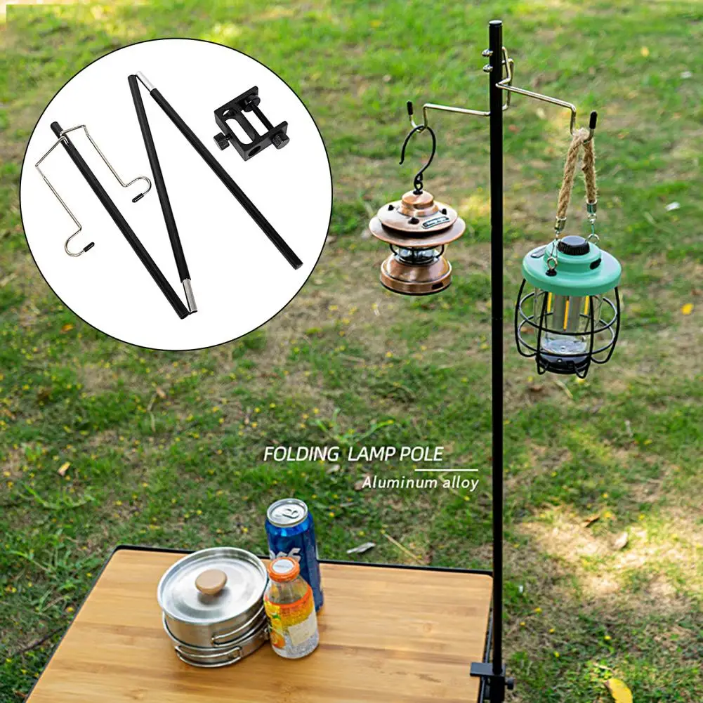 

Light Stand Folding Corrosion-resistant Hanging Lamps Heavy Duty Camping Lamp Hanger Pole Lantern Holder for Outdoor