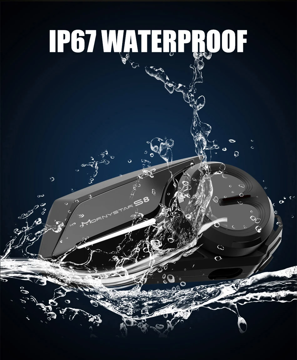 Mornystar S8 Интерком Bluetooth для мотоциклетного шлема гарнитура FM-музыка совместный