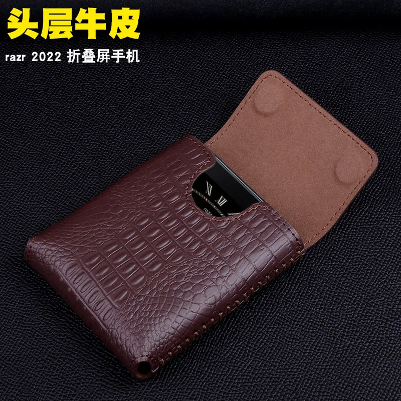 Luxury Case Capa For Motorola Moto Razr 2022 Fold Genuine Leather Pouch Cover For Moto Razr 2020 Foldiing Cover Case Full Funda