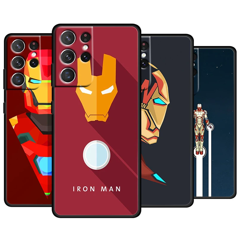 

Marvel Iorn Man Cartoon For Samsung Galaxy S22 S21 S20 Ultra Plus Pro S10 S9 S8 S7 4G 5G Soft TPU Black Phone Case Capa Cover