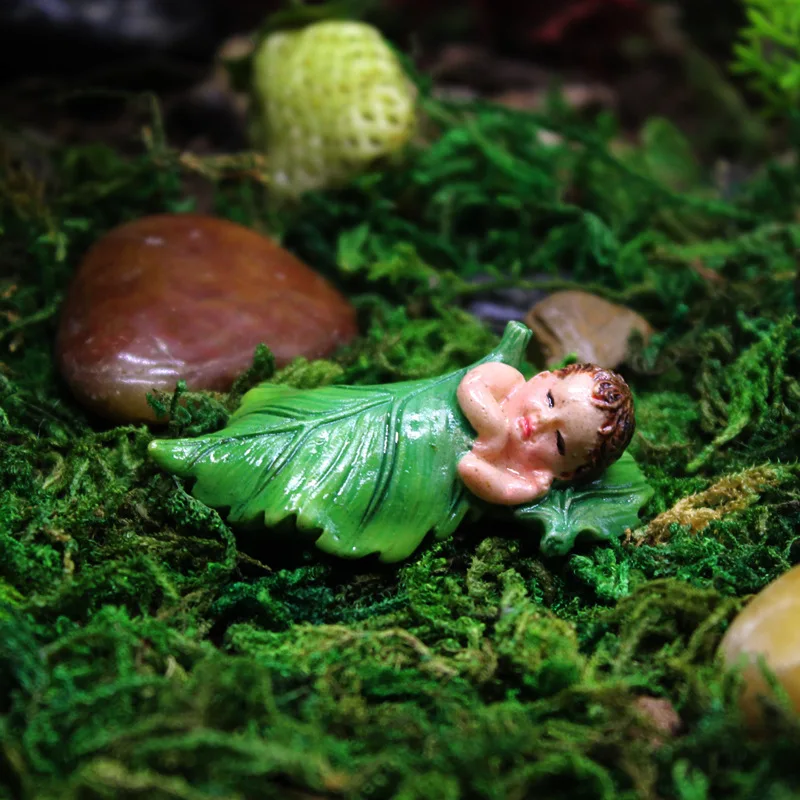 

Creative Flower Fairy Baby Figurines Micro Landscape Garden Moss Dollhouse Bonsai Ornaments Succulent Flower Pot Desktop Decor