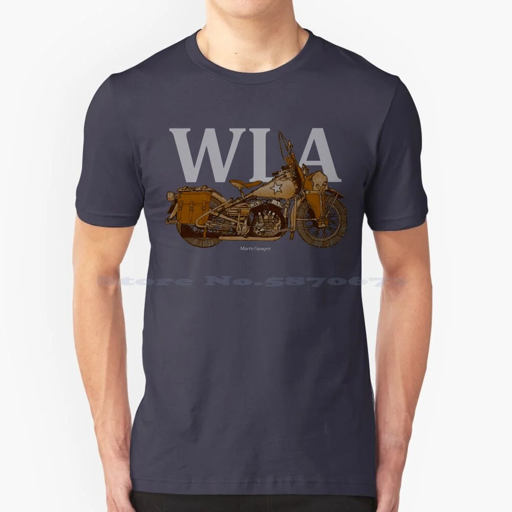 

Antique 45 T Shirt 100% Cotton Tee Wla Ww2 Ww11 45 Side Valve 750 Military Motorcycle Old Soldier Martin Spayne American