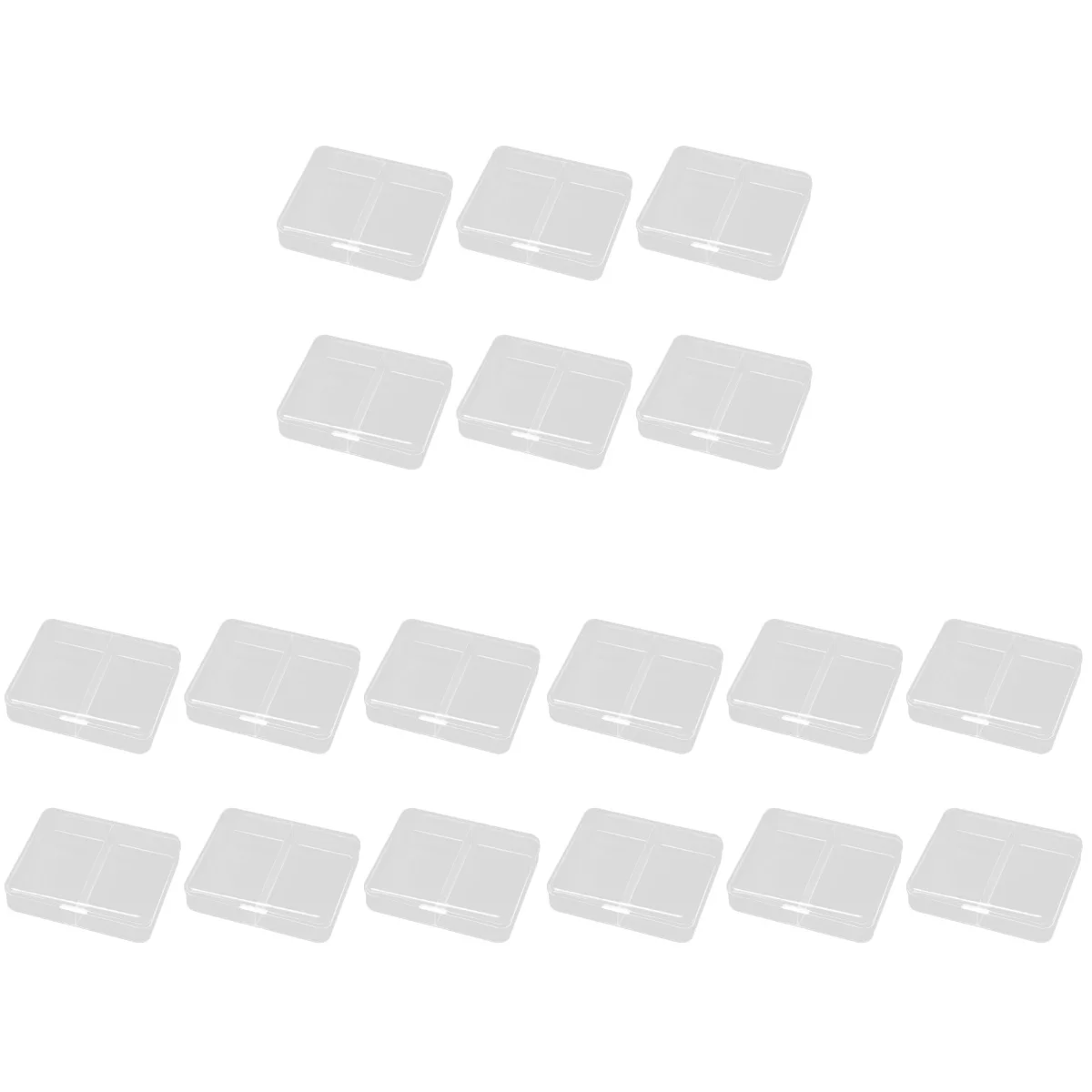 

18 Pcs Plastic Case Rectangular Jewelry Box Transparent Storage Case Earrings Container Box with Cover 73x65x15cm