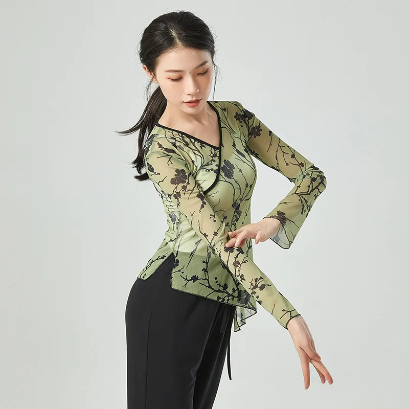 Женская блузка с длинным рукавом для танца живота