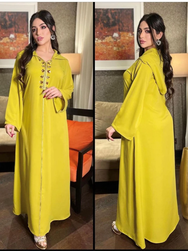 

India Morocco Dress Women Muslim Abaya Hooded Abayas Hijab Dubai Largos Turkey Islam Kaftan Robe Musulmane Vestidos Ramadan 2022