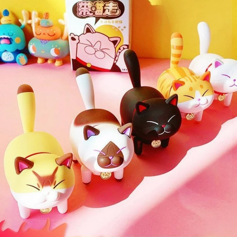 

Simulation Electric Cat Blind Box Anime Figure Walking Animal Caja Ciega Decor Action Figures Mystery Box Surprise Gift