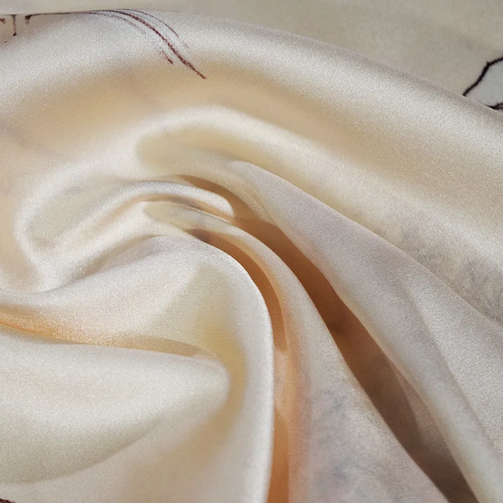 Heavy Silk Short Sleeved Nightdress Summer Mulberry Silk Pajamas Women's Loose Printed Dress Silk Home Clothes Women Nightgown