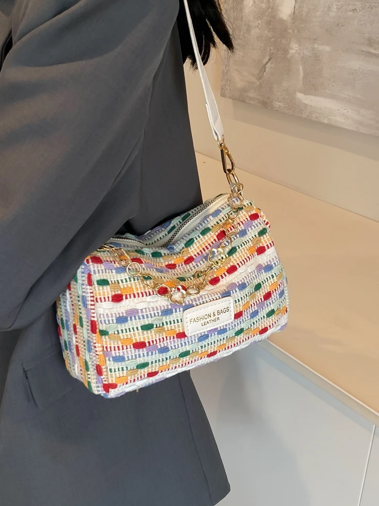 2024 модные красочные женские сумки через плечо простая повседневная женская