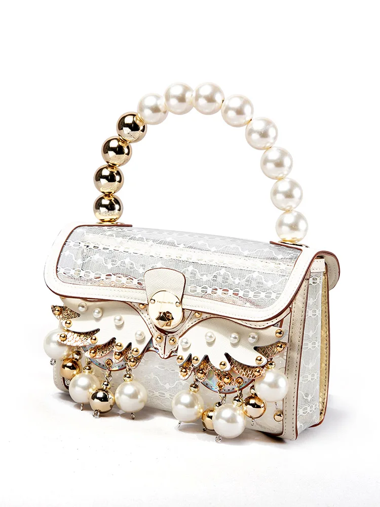 

Bag New Same Type as Fashion Stars White Gel Bag Wings Mask Owl Eyes Face Changing Bag Fashion