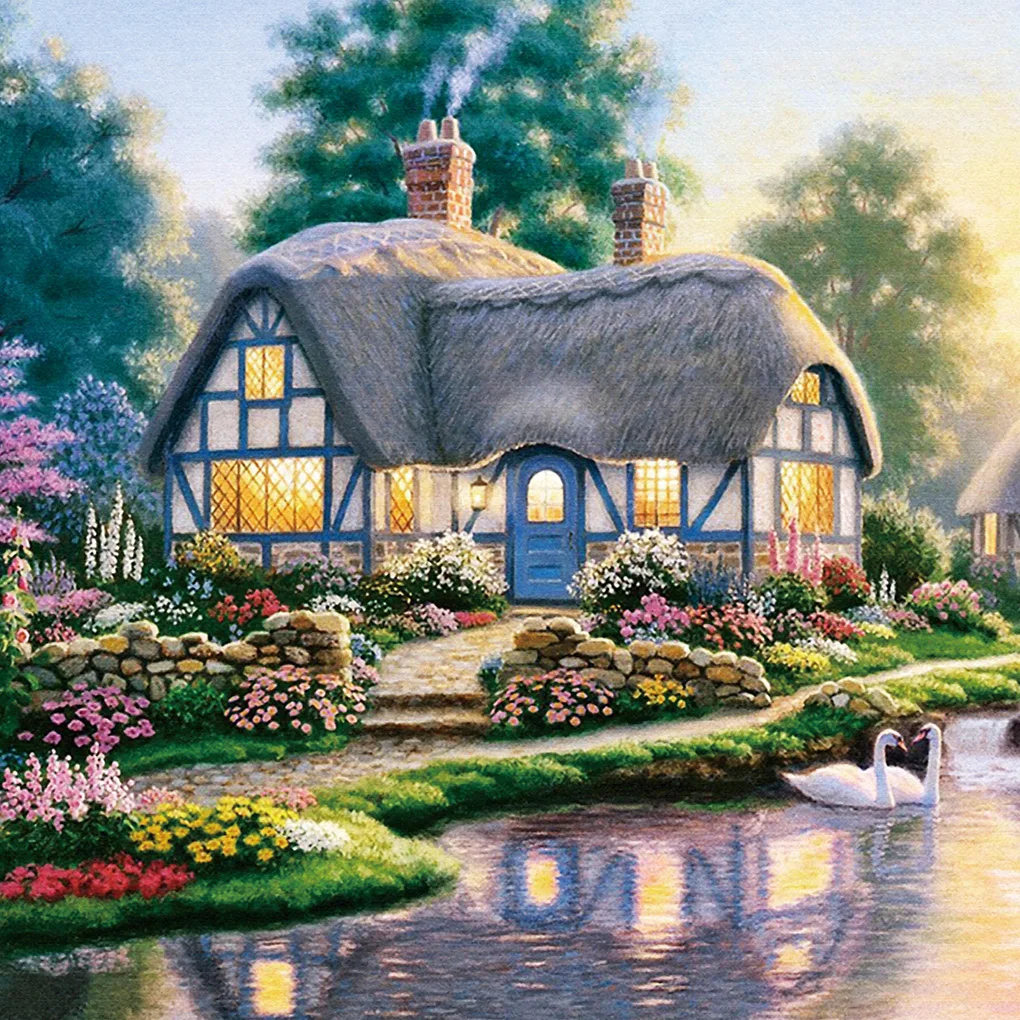 

Набор для алмазной живописи 5D Small House, вышивка крестиком, искусство, полноразмерное Украшение стен