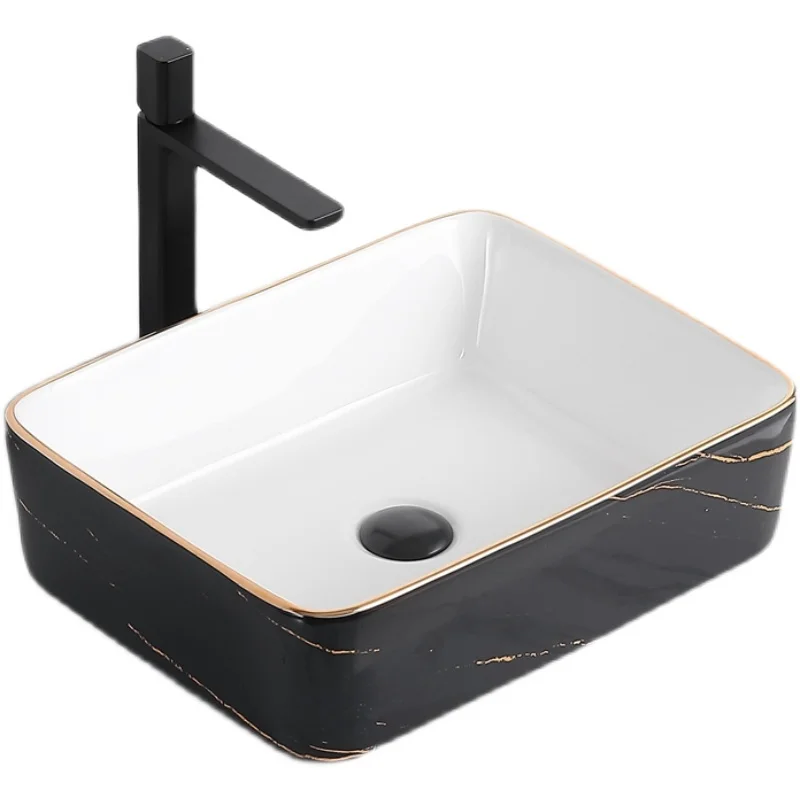 

Керамическая раковина в скандинавском стиле, раковина для ванной и балкона, раковина, черная сланцевая раковина из Пномпеня