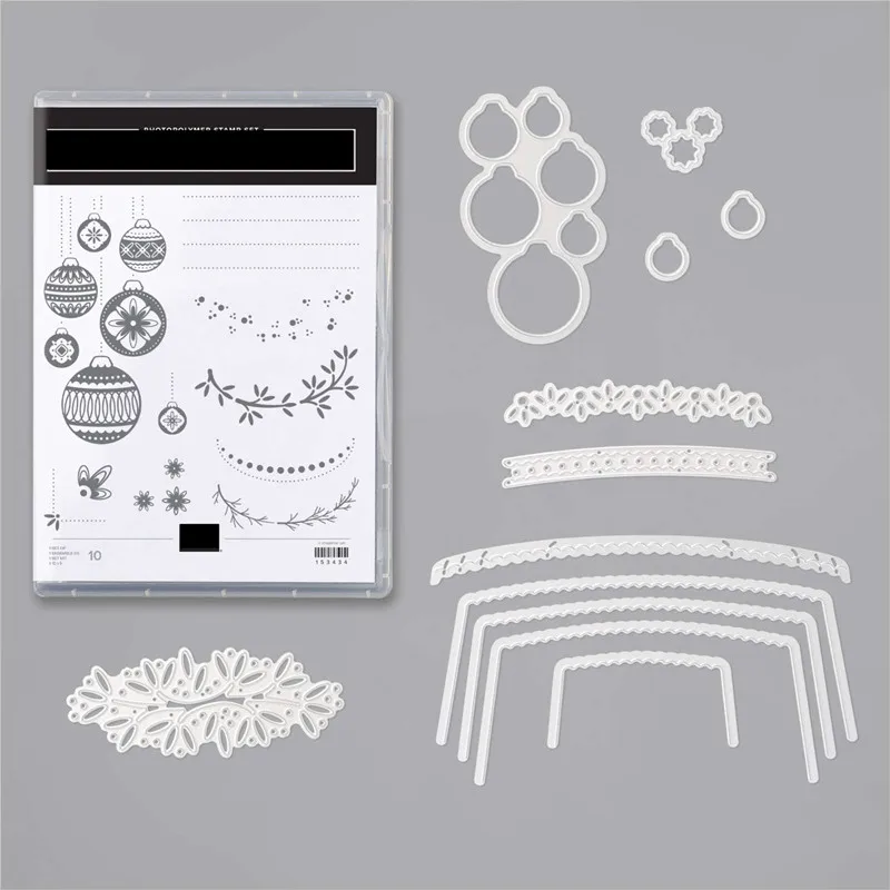

ORNAMENTAL Metal Cutting Dies and Stamps for DIY Christmas Scrapbooking Photo Album Handmade Embossed Card Clear Stamps and Dies
