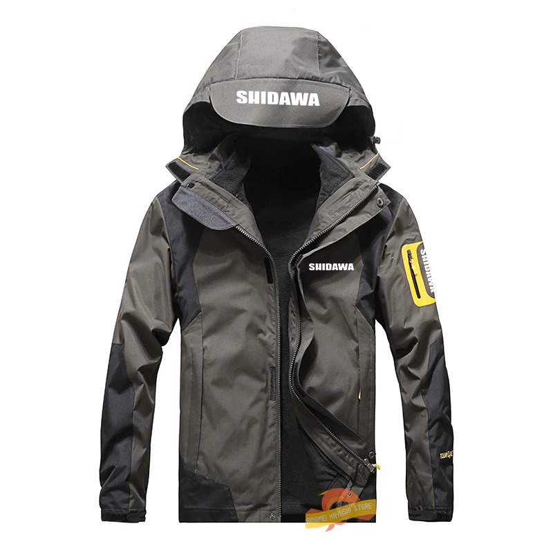 Мужская Флисовая утепленная рыболовная куртка SHIDAWA уличная спортивная Съемная