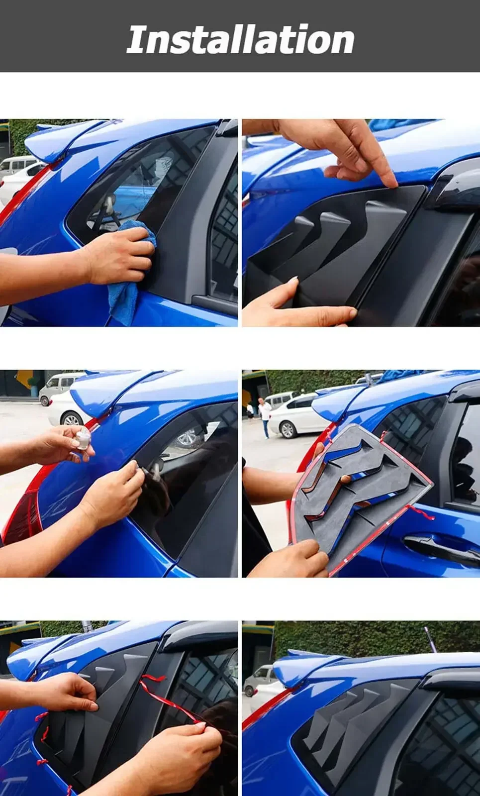Фото Для Honda Jazz Fit 2014-2019 годов: Комплект аксессуаров для оконных дефлекторов (жалюзи) и обвеса кузова №4