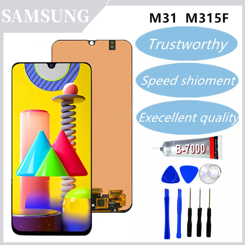 

6.4'' Display For Samsung Galaxy M31 M315 SM-M315F SM-M315F/DS LCD Display Touch Screen Digitizer Assembly Super AMOLED