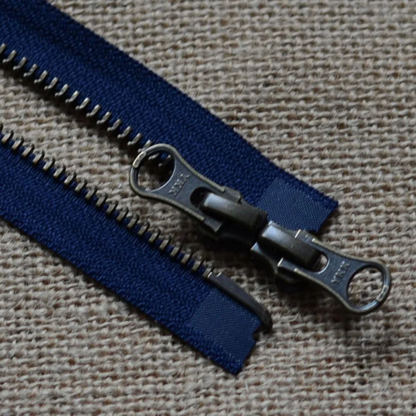 

YKK Metal Zipper 5# Bronze Double 50-120cm Down Jacket Placket YKK Deep Blue