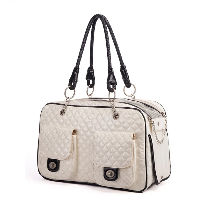 

Designer Pet Dog Bag Fashion PU Outing Carry Bag Cat Handbag Travel Play Messenger Bag Small Chihuahua Teddy Poodle Accessories