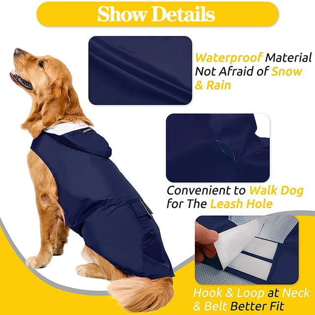 Dog Raincoat Jacket Clothes Reflective Waterproof Rain Poncho Outdoor Rainwear Costume Pet Supplies artículos para mascotas 4