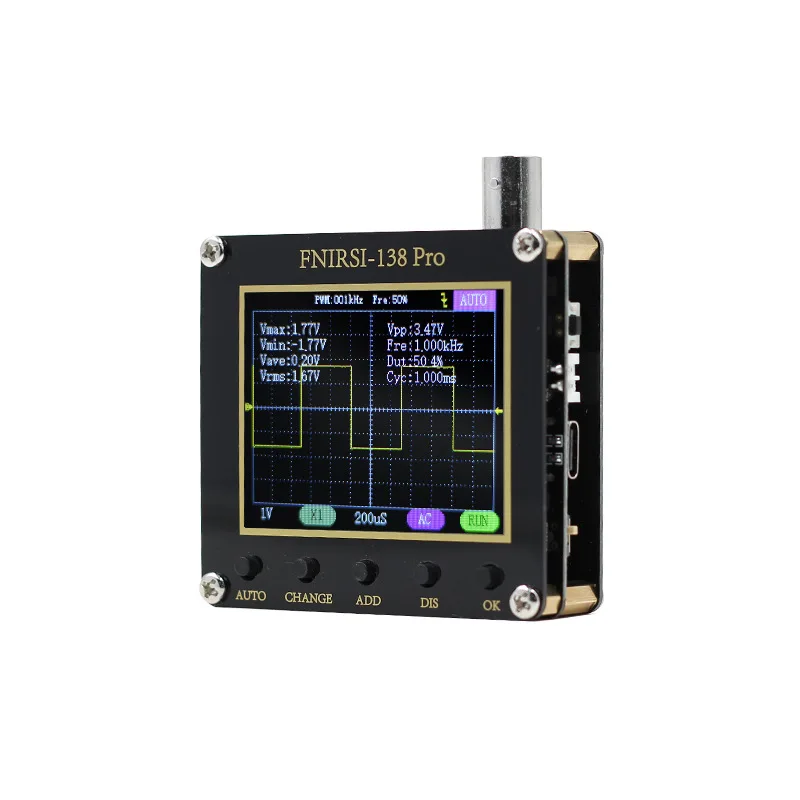 

FNIRSI-138 PRO Handheld Digital Oscilloscope, 200 MSa/s, kHz, Analog Bandwidth, Supports Auto, 80 kHz PWM,and Firmware Upgrades
