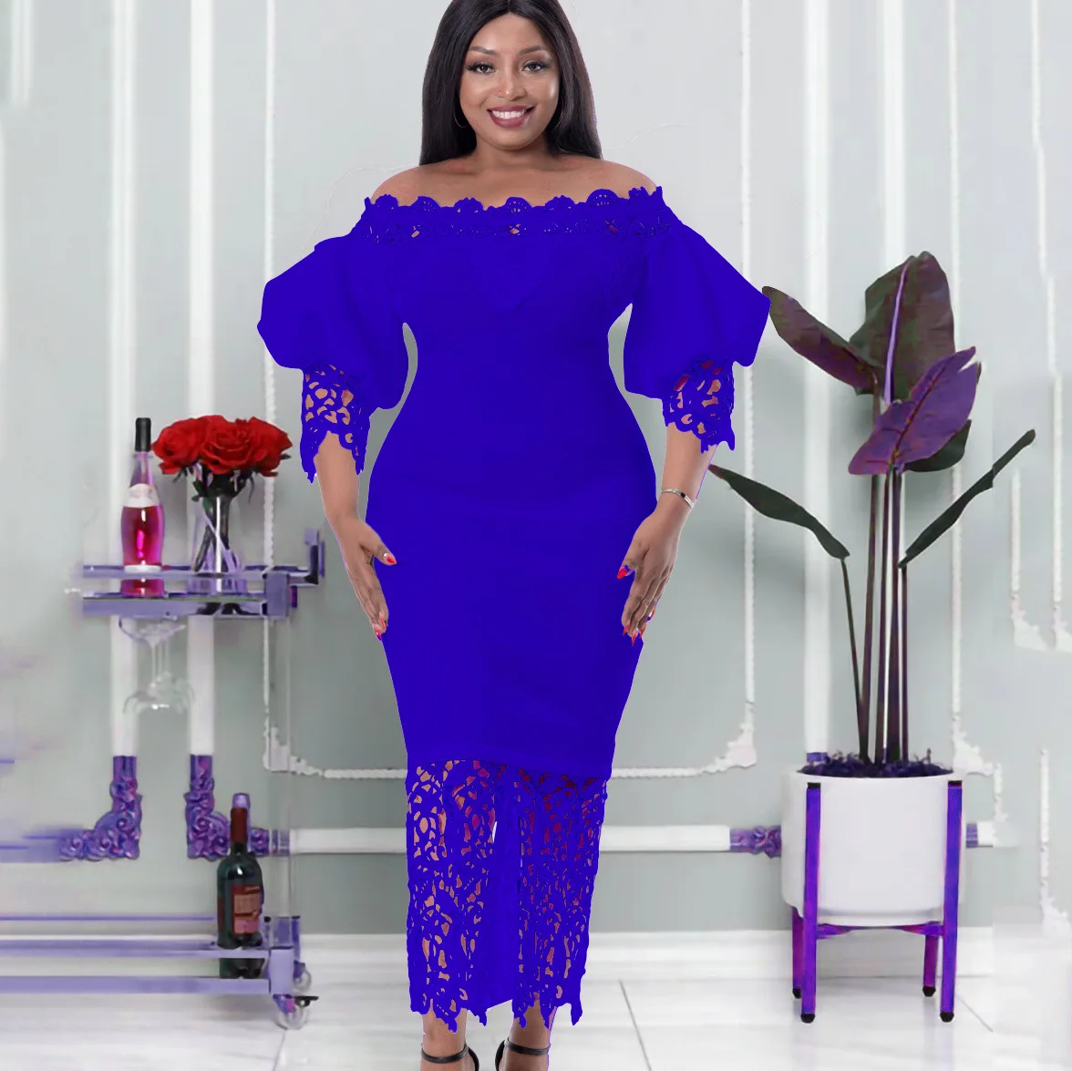 

Lace Bodycon Dress Summer Clothes African Dresses For Women Club Outfits Dashiki Ankara Evening Party Robe Femme Africa Clothing