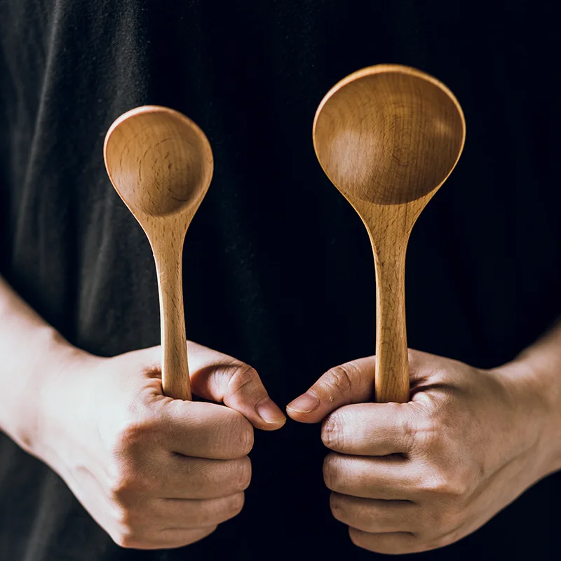 Большая деревянная ложка с длинной ручкой Бамбуковая кухонная утварь инструмент