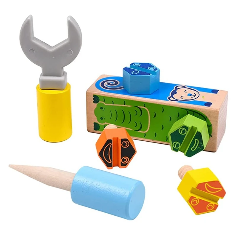 

Wooden Screwing Block Toys Nut DIY Wooden Disassembly Multi-Function Repair Tool Set Assembly Kid Simulation Toy Gift