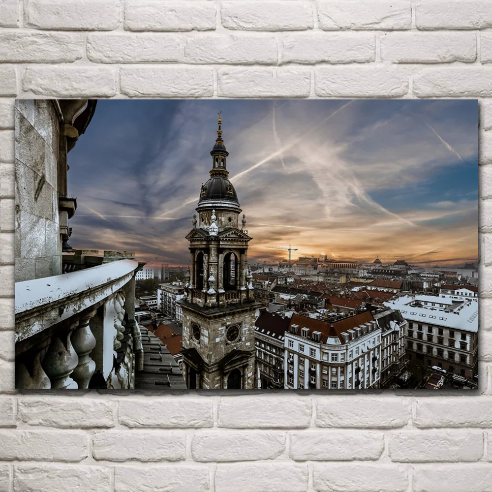 

Базилика святого Стефана, Будапешт, зимние примеры снега, тканевые пейзажи, плакаты на стену, картина для гостиной, украшение для дома, искус...