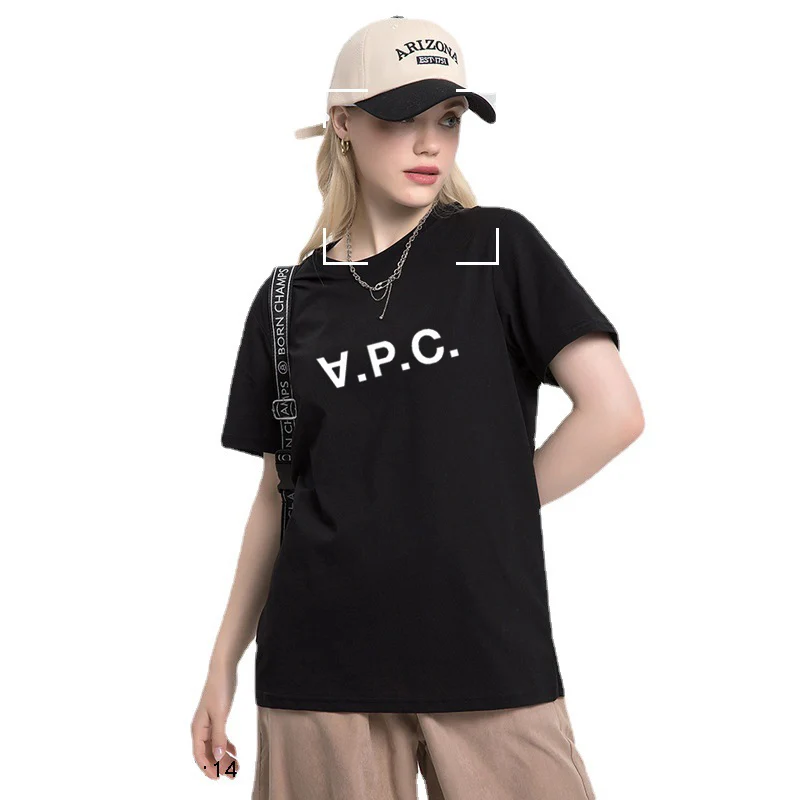 

APC Printed Harajuku Tops Male Gym T Shirt Oversized Summer Plain Short Sleeve Tee Men Clothing Fashion Women Couple Streetwear