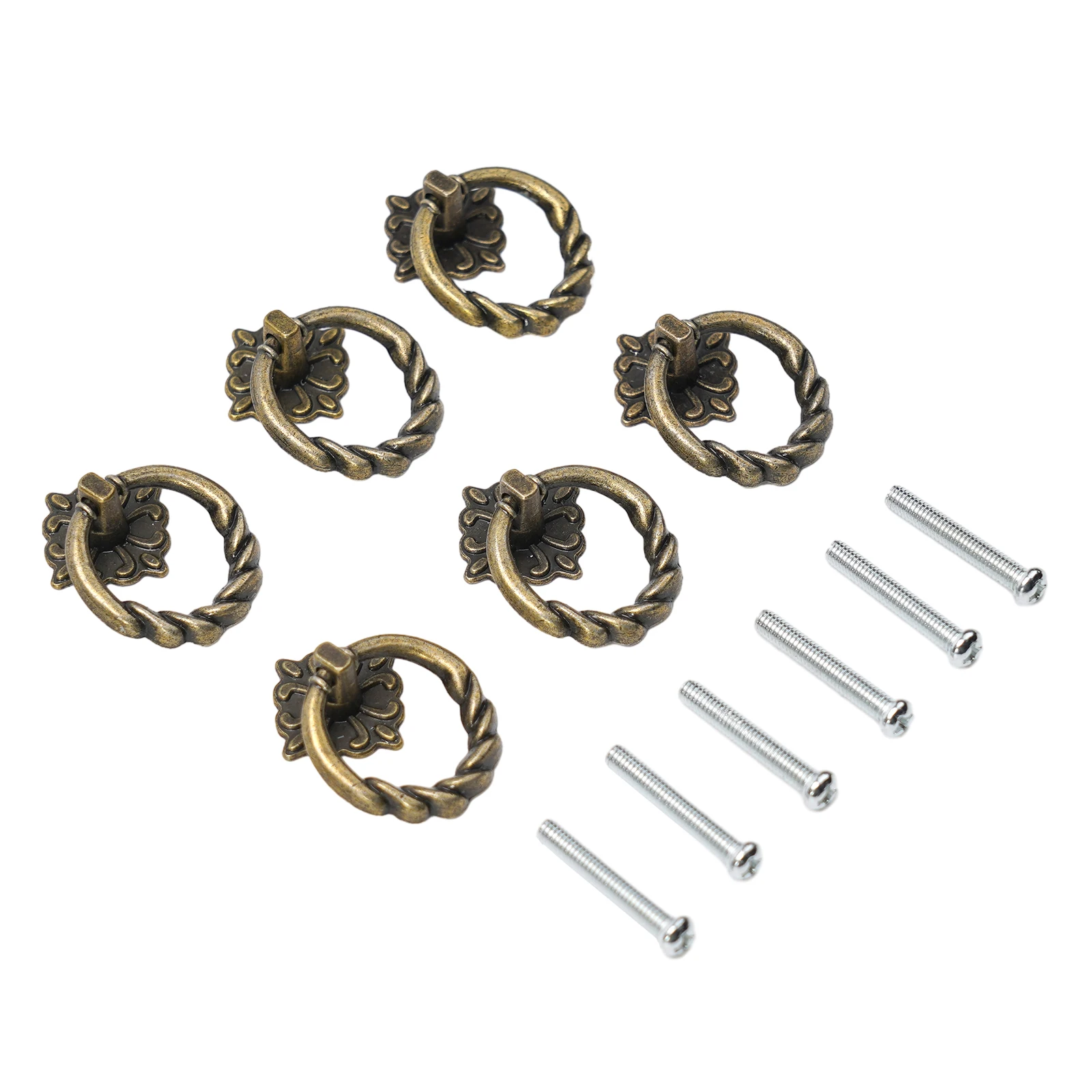 6 шт. винтажное круглое кольцо мебельная ручка европейский шкаф комод ручки для