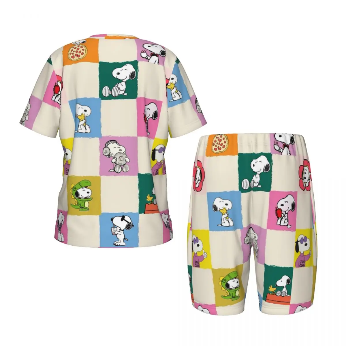 Kawaii Snoopy детский пижамный комплект из 2 предметов для детей повседневный костюм с