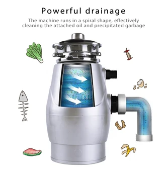 560W Food Garbage Disposal Stainless Steel Crusher Waste Disposer For Residue Processor Kitchen Food Grinder 4