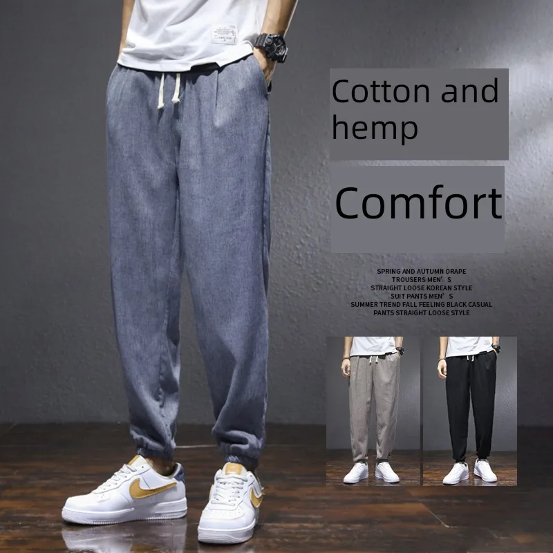 

L 5XLNew Arrival Fashion Large Thin Chinese Pants Linen Spring and Summer Casual Trousers Men Plus Size M L XL 2XL 3XL 4XL 5XL