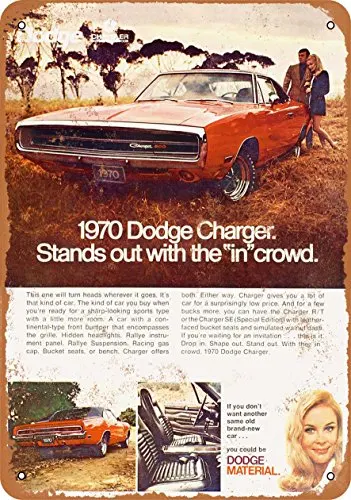 Металлический знак 1970 Dodge Charger-винтажный Настенный декор для кафе бара паба дома