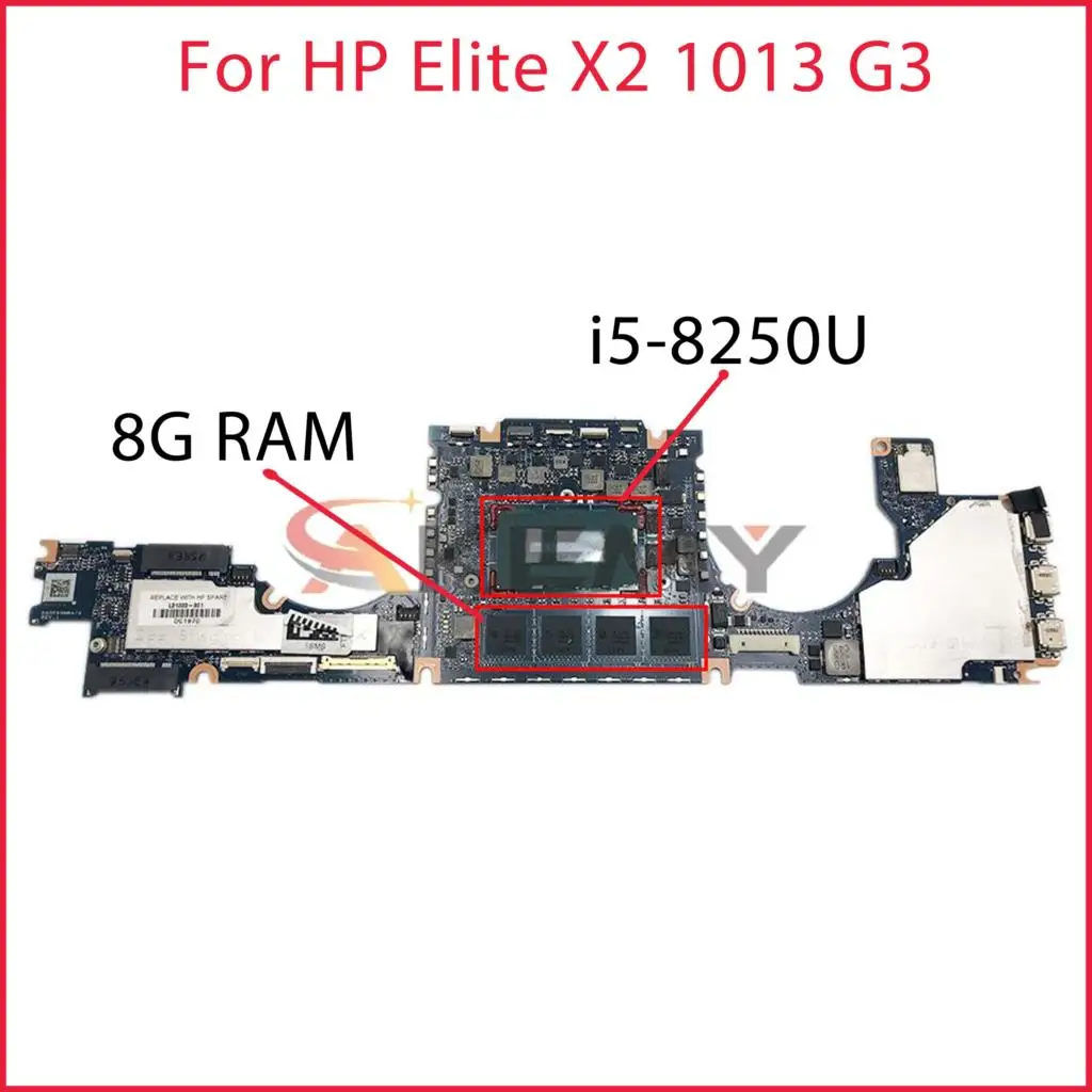 

DA0D99MBAI0 L31333-601 For HP Elite X2 1013 G3 Laptop Motherboard L31333-501 L31333-001 with i5-8250U CPU 8GB 100% test ok