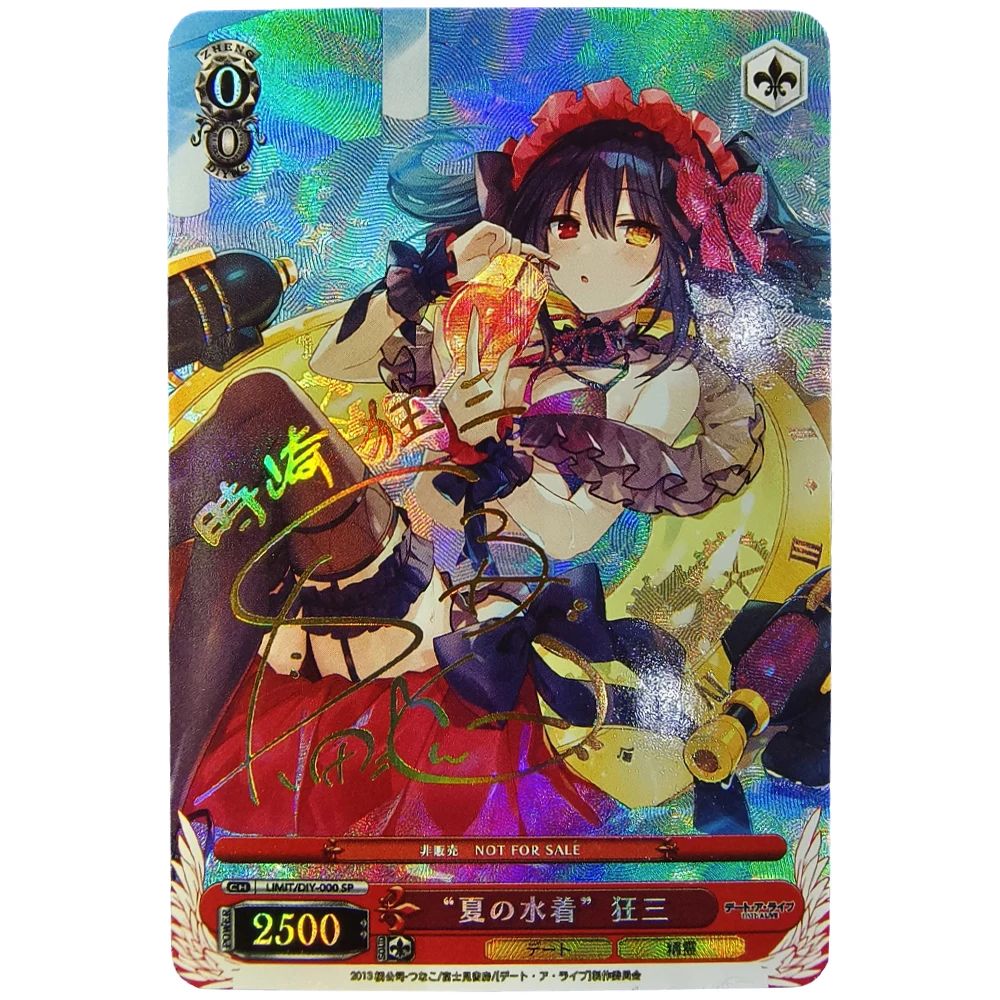 

Tokisaki Kurumi Refractive Hot Stamping Flash Card Signature Card Kawaii Game Anime Collection Card Gifts Toys