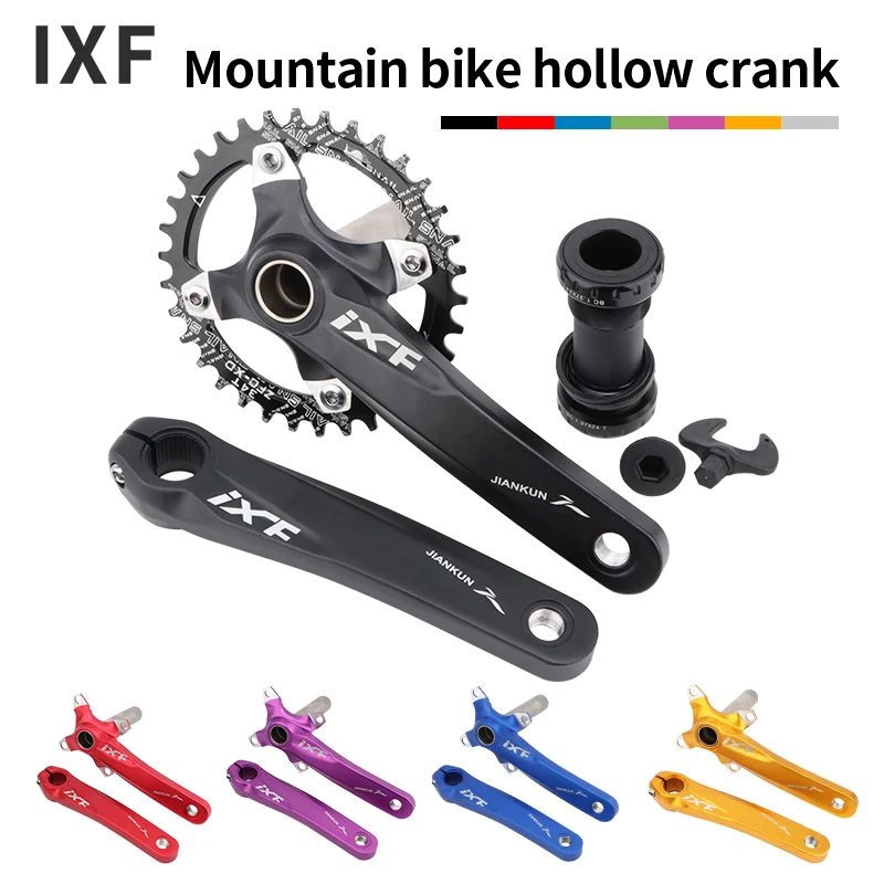 

IXF Mtb Cranks Bicycle Mountain Bike Hollowtech Crankset BB Bottom Bracket 104BCD Connecting 170mm Chainring 32/34/36/38/40/42T