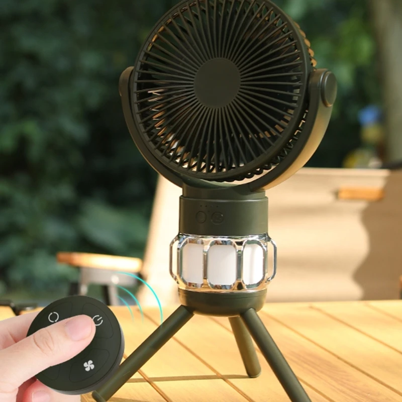 

10000mAh Portable Rechargeable Tripod Fan Outdoor Camping Fan Adjustable Wind Speed for Tent Picnics Travel BBQ