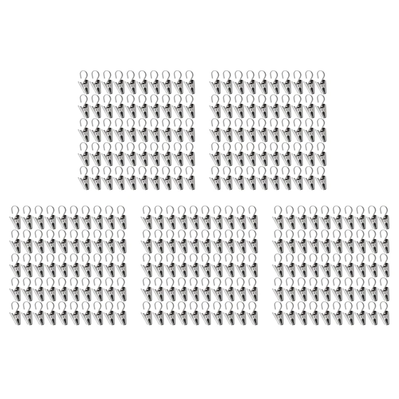 

250 PCS Stainless Steel Curtain Clips With Hook For Curtain Photos Home Decoration Outdoor Party Wire Holder