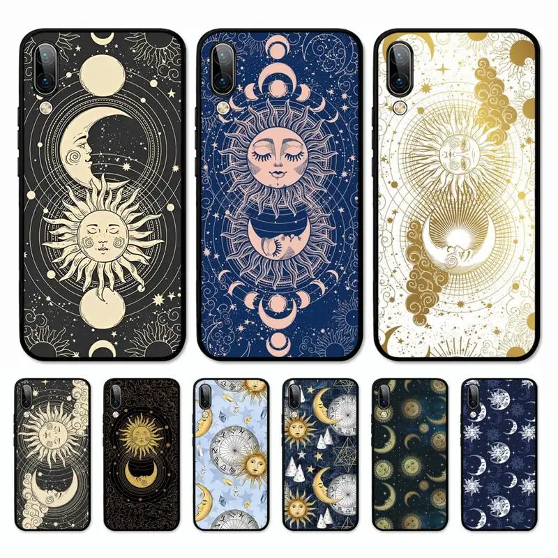 

Funny Sun Moon Face Phone Case for Vivo Y91C Y11 17 19 17 67 81 Oppo A9 2020 Realme c3