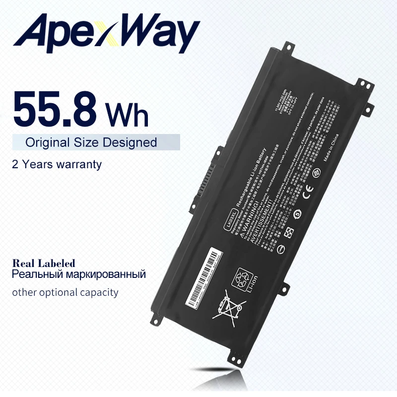 

Аккумулятор ApexWay LK03XL для HP Envy 17M 15m-bp012dx, Φ 916368-421 Φ 916368-541 11,55 V 55.8WH