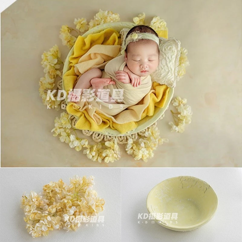 Newborn Baby Photography Props Backdrop Rattan Mat Wrap Florals Theme Set Fotografia Photoshoot Studio Shooting Photo Props enlarge
