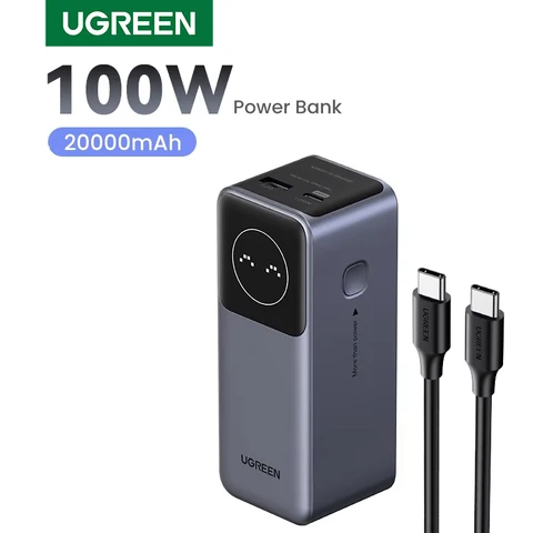UGREEN Nexode Mini 100 Вт 12000 мАч Power Bank 20000 мАч Портативный внешний аккумулятор PD PowerBank для iPhone 17 pro 16 Быстрая зарядка