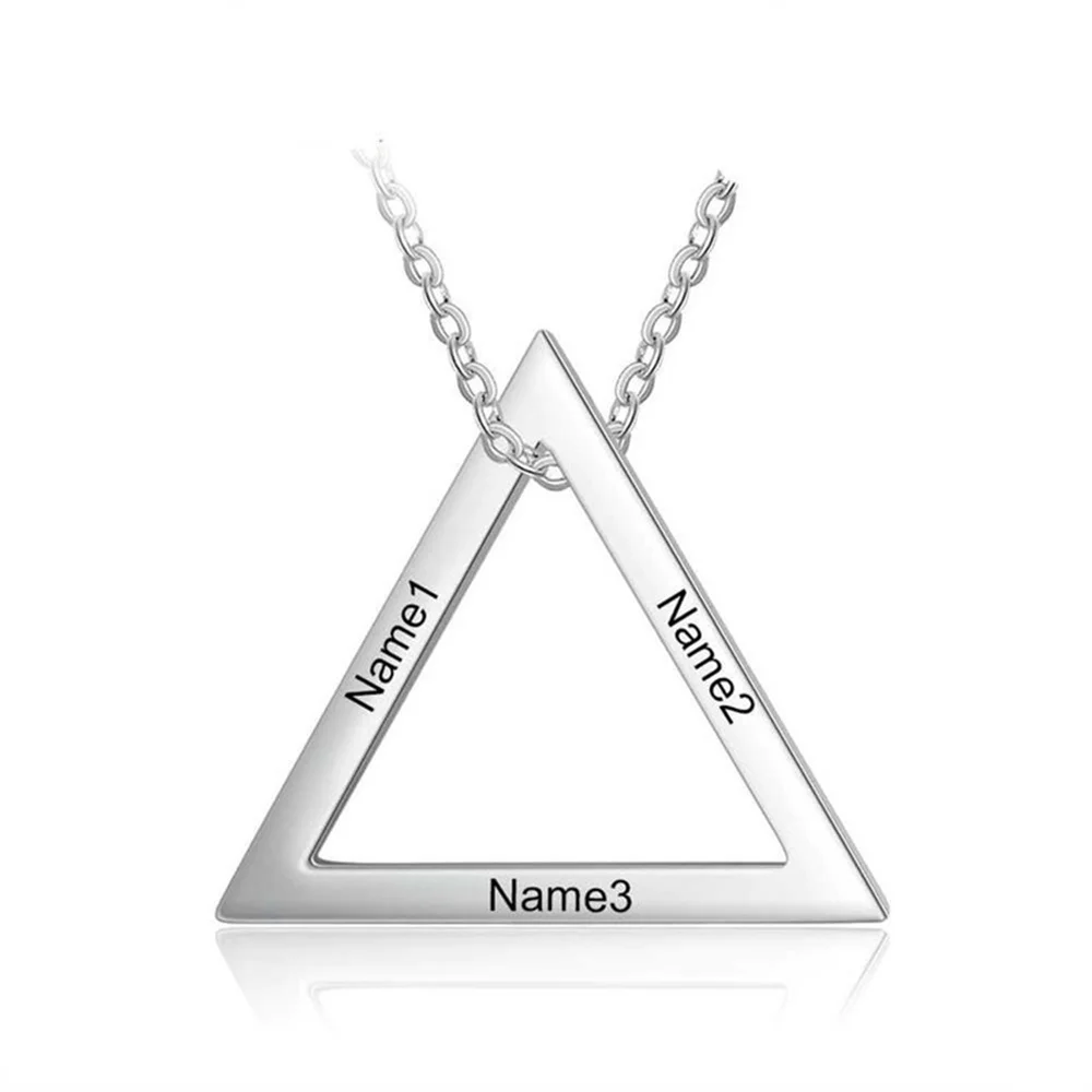

Geometric Triangle Women's 316L Exquisite Name Anniversary Name Pendant Silver Elegant Neutral Nameplate Jewelry
